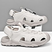 preiswerte Outdoor-Sandalen-Herrensandalen – weiße Outdoor-Wassersport-Sandalen mit verstellbaren Riemen und atmungsaktivem Mesh für Wander-, Strand- und Sommerabenteuer