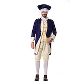 رخيصةأون أزياء-عتيق / معتق روكوكو القرن ال 18 زي تأثيري ملابس العصر الاستعماري ملابس تنكرية رجالي للصبيان عيد الرعب مهرجان مناسب للحفلات أداء حفلة تنكرية للأطفال للبالغين معطف سترة بنطلونات