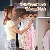 cheap Home Storage &amp; Hooks-2 Pack Bra Hanger for Closet Organizer Premium Wooden Tank Top Hangers with 40 Foldable Hooks 360 Rotating Design Space Saving Storage for Tank Tops Bras Scarves and More