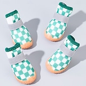 tanie Buty i ochraniacze na łapy-buty dla psów dużych małych średnich psów - oddychające buty dla psów na lato, gorący chodnik, ochraniacze na łapy do spacerów na świeżym powietrzu, zimowy śnieg, antypoślizgowe gumowe buty dla psów