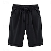 voordelige Bermuda-shorts-Dames Broeken Basic Casual Heldere kleur Huis Dagelijks Licht Blauw Grasgroen Meer groen Zwart Wit Zomer