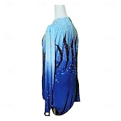 economico Costumi da Pattinaggio Artistico per Ragazzi e Uomini-Top da pattinaggio sul ghiaccio da uomo e ragazzo, ad alta elasticità, abbigliamento da pattinaggio per allenamento e competizione, classico, con cristalli/strass, manica lunga, pattinaggio sul