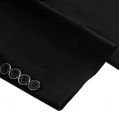 billige Bryllupsdrakter-Menn Bryllup drakter Svart Mote Formelt Ensfarget Standard passform 3 deler sett Enkelt Brystet Enn-knapp