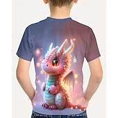 voordelige Jongens 3D Dieren-Jongens 3D Dinosaurus T-shirt Korte mouw Zomer Lente Modieus Basic Kinderen 4-12 jaar Strakke ronde hals Buiten Casual Dagelijks Normale pasvorm