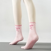 halpa Henkilökohtainen hoito ja terveys-3 paria pitäviä pilates-sukkia naisille, liukumattomat jooga-urheilusukat, pitkät puuvillaiset liukumattomat sukat silikonipisteillä, hengittävät hiljaiset barre-sukat sisätiloissa käytettäväksi