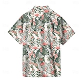 halpa Kukkakuosi-Miesten Kasvit Trooppiset kukat Palmu lehtiä Havaiji paita Button Up paita Havaijilaispaita Lyhythihainen Havaijilainen Lomakeskus Loma Pyhäpäivä Ranta-asut Kesä Kevät Sänkyjen avaus 3D-tulostus