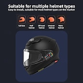billiga Hjälmheadset för motorcykel-k06 hjälm bluetooth headset med omgivande ljus – vattentät trådlös intercom för motorcykel med CVC-brusreducering, 5.4-chip, långt batteri, röstassistent för hel- och halvhjälmar