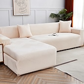 preiswerte Sofabezug-Stretch-Sofabezug, Schonbezug, Jacquard, elastisch, Sofagarnitur, Sessel, Loveseat, 4- oder 3-Sitzer, L-Form, grau, botanische Pflanzen, weich, strapazierfähig, waschbar