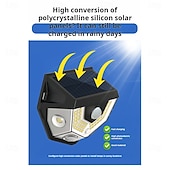 economico Applique per esterni-1 lampada da parete solare impermeabile per esterni con 58 LED, illuminazione per cortile, portico, garage, giardino, tre modalità di illuminazione intelligente con rilevamento del corpo umano, luci da parete su e giù