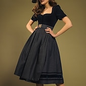 levne Ženy-Oktoberfest Šaty Dámské šaty Trachtenkleader Služka Bavorský němčina Louky Dámské Tradiční Styl Tkanina Šaty (75 cm)