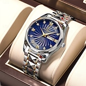 economico Orologi al quarzo-Orologio al quarzo da uomo Junxiang 818p – quadrante luminoso impermeabile, calendario con data e settimana, stile casual da lavoro