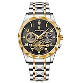economico Orologi al quarzo-Orologio cronografo di lusso da uomo – orologio da polso al quarzo in acciaio inossidabile impermeabile con quadrante luminoso e datario