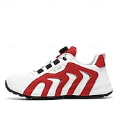 abordables Zapatillas Informales-Zapatillas deportivas blancas y rojas para hombre con cierre boa: de alto rendimiento, elegantes, ideales para correr, gimnasio y ropa informal.