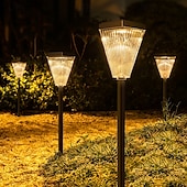 cheap Pathway Lights &amp; Lanterns-Solar Pathway Lights for Outside Super Bright Solar Driveway Lights Outdoor Waterproof Auto On/Off Solar Garden Fence Lights Solar Powered Post Landscape Decor Lighting for Path Yard Walkway