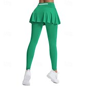 tanie Spódnice i szorty damskie-Damskie Solidne kolory Spódnica casualowa Spódnica tenisowa z legginsami Pofałdowany Boczne kieszenie Szybkie wysychanie Bransoletka tenisowa Golf Pikle Doły Czarny Biały Fioletowy Odzież tenisowa