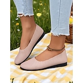 baratos Sapatilhas de mulher-sapatilhas femininas flyknit slip-on - cabedal em malha macia com elasticidade confortável, leve e respirável, ideal para uso casual e passeios de verão