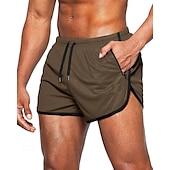 baratos shorts ativos masculinos-Homens calções atléticos Calção Shorts de Corrida Shorts de Academia Esporte Diário Secagem Rápida Alta elasticidade Confortável Bolsos Com Cordão Cintura elástica Tecido Curto Ginástica Casual