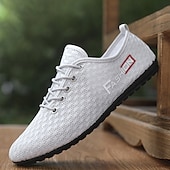 voordelige Herensneakers-Grijze mesh sneakers voor heren met ademend bovenwerk en vetersluiting - lichtgewicht, comfortabel, geschikt voor dagelijks gebruik en een actieve levensstijl