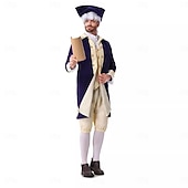 رخيصةأون أزياء-عتيق / معتق روكوكو القرن ال 18 زي تأثيري ملابس العصر الاستعماري ملابس تنكرية رجالي للصبيان عيد الرعب مهرجان مناسب للحفلات أداء حفلة تنكرية للأطفال للبالغين معطف سترة بنطلونات