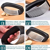 economico Utensili e gadget da cucina-Set trita aglio, batticarne e spremiaglio due in uno, con spazzola e pelapatate inclusi, 3 pezzi/set