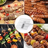billige Grills og utendørs kokk-grill bbq grillkurv med håndtak grillkurv i rustfritt stål utendørs camping grillstativ for fisk, reker, grønnsaker