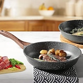 cheap Cooking Utensils-Nonstick Frying Pan Skillet, Granite Coating Omelette Pan, Healthy Stone Cookware Chef&#039;s Pan, PFOA Free