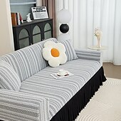 billige Sofatrekk-1 stk. sofatrekk med skjørt, enkelt jacquard integrert skjørt, sofatrekk med katteklo, universelt, pustende sofatrekk, universelt sofabeskyttelsestrekk til alle årstider