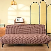 ieftine Cuvertură Canapea-huse de canapea, husă futon pentru canapea extensibilă fără brațe, husă elastică pentru canapea extensibilă fără brațe, model jacquard din spandex, caracteristică elastică pentru canapea extensibilă pliabilă