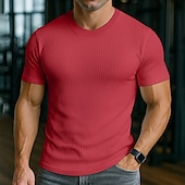 levne Pánská trička pro volný čas-Pánské Tričko Svalová košile Tričko s žebrovaným úpletem Tričko Top Krátké rukávy Tričkový Léto Celý rok Bez vzoru Pit Strip Módní Designové Základní Jednoduchý Dovolená ulice Ležérní Bílá Černá Šedá