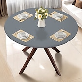baratos Toalhas de Cozinha &amp; Mesa-capas para casa deluxe capa de mesa de vinil com elástico e forro de flanela grande padrão redondo oblongo oval