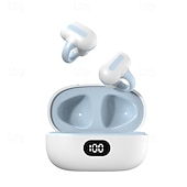 זול אוזניות אלחוטיות אמיתיות TWS-אוזניות Bluetooth 5.0 עם אוזן פתוחה – אוזניות TWS אלחוטיות עם מיקרופון קלות מאוד חסינות מים לספורט שהות נמוכה למשחקים תואם iOS/Android