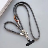 お買い得  携帯電話用ストラップとリストストラップ-手首と首に巻けるロープが付いた2イン1の携帯ストラップ - 取り外し可能なパッチと携帯ケース用の金属クリップ付き