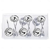 cheap Shower Curtains-12 Pcs Acrylic Decorative Rolling Diamond Shower Curtain Hooks Rust Proof Rhinestones Crystal Bling Shower Curtain Hooks for Curtain and Shower Rod, Clear Round