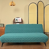 ieftine Cuvertură Canapea-huse de canapea, husă futon pentru canapea extensibilă fără brațe, husă elastică pentru canapea extensibilă fără brațe, model jacquard din spandex, caracteristică elastică pentru canapea extensibilă pliabilă
