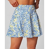 ieftine Fuste și pantaloni scurți pentru femei-US Open Pentru femei Floral Fuste de tenis cu pantaloni scurți Imprimare Respirabil Tenis Golf Badminton Verde Deschis Albastru Portocaliu Îmbrăcăminte de tenis