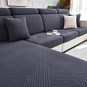 abordables Funda de sofá-Funda de cojín elástica para sofá, funda elástica para sillón seccional, sofá de dos plazas, 4 o 3 plazas, forma de L, sólida, suave, duradera, lavable