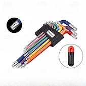 cheap Wrench-9 pcs Rainbow Allen Wrenches Set, Hex Key Set with Colored Short and Long Arm, Ball and Torx End, Metric