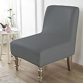 baratos Cobertura de Sofa-Capa para cadeira elástica sem braços, de cor sólida e à prova d&#039;água, de 1 peça, em couro sintético durável, para cadeiras individuais grandes, ideal para proteção de móveis residenciais e de hotéis