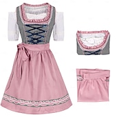 levne Dirndl-Karneval Pivo Oktoberfest Kostým Šaty Dámské šaty Služka Bavorský Louky Dámské Párty Pivní festival Tradiční Styl Tkanina