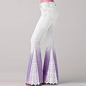 olcso Alsók-Retró Boho 1970-es évek Bell Bottom Pants Bő nadrág Hippi Közepes derekú Jelmez Női Mindszentek napja Farsang Vakáció Hétköznapi zenei fesztivál Felnőttek Nadrágok