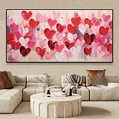 ieftine Picturi Florale/Botanice-Picturi în ulei pe pânză, realizate manual cu textură abstractă, cu diagramă cardiacă, realizate manual de Mintura, decorațiuni de perete, imagine modernă pentru decorul casei, fără ramă, neîntinsă