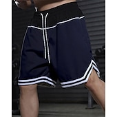 baratos Calções Estilo Casual-Homens calções atléticos Calção Shorts de basquete Bolsos Com Cordão Cintura elástica Riscas Conforto Respirável Curto Ao ar livre Esportes Clássico Casual Preto Vermelho