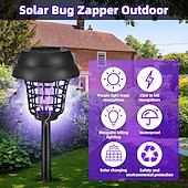 economico Illuminazione vialetto-Lampada repellente per insetti, impermeabile, con luce solare, per esterni, per interni ed esterni, per giardino, patio, luce viola e bianca.