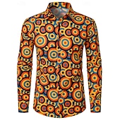 cheap Tops-Retro Vintage 1970s Shirt Disco Geometic Psychedelic Men&#039;s Halloween Carnival Music Festival Pride Parade Pride Month Adults&#039; Shirt