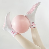 halpa Henkilökohtainen hoito ja terveys-3 paria pitäviä pilates-sukkia naisille, liukumattomat jooga-urheilusukat, pitkät puuvillaiset liukumattomat sukat silikonipisteillä, hengittävät hiljaiset barre-sukat sisätiloissa käytettäväksi