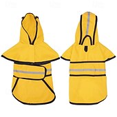 baratos capa de chuva-capa de chuva para cachorro, capa de chuva impermeável com capuz, capa de chuva ajustável para animais de estimação com orifício para guia para cães de pequeno e médio porte