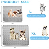abordables Tapis de Refroidissement-Tapis rafraîchissant pour chien - lit rafraîchissant instantané pour chien &amp;chats non toxiques &amp;tapis rafraîchissant antidérapant lavable en machine pour l&#039;intérieur &amp;utilisation en voyage