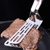levne Pomůcky na maso-Nerezová děrovaná špachtle - nerezové ocelové svorky na steaky, kuchyňské grilování, obracecí špachtle, kleště na burgery, grilování, pizzu, koláče, ryby