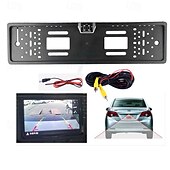 economico Telecamera posteriore auto-Telecamera posteriore con cornice per targa UE con visione notturna a 8 LED – Telecamera di retromarcia impermeabile per parcheggio auto