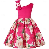 cheap Party Dresses-Kids Girls&#039; Party Dress Graphic Sleeveless Performance Special Occasion Princess Polyester Party Dress Summer Spring kids Multicolor Yellow Light Green